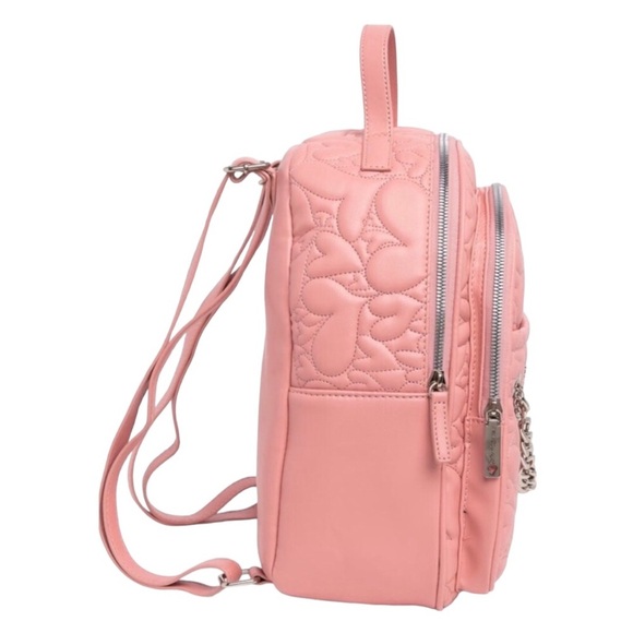 Last deal day 𝓕𝓛𝓐𝓢𝓗 𝓢𝓐𝓛𝓔 Betsey Johnson Pink Heart Quilted Backpack Brand New - Picture 4 of 8